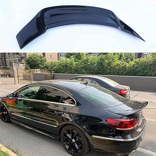 CASHI Auto Hinten Kofferraum Spoiler Heck Flügel Lippe, für Passat Cc Standard 2009-2017, ABS-Kunststoff, Glänzend Schwarz, Kohlefaser-Optik von CASHI