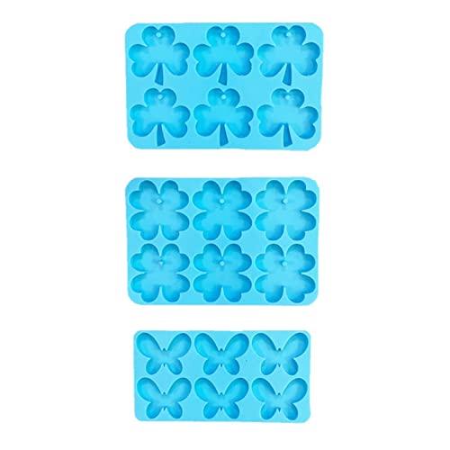 CASNO Silikonformen für Harz, 3 Stück - Kleeblatt, Schmetterling, Baumelnde Ohrringe, Vierblättriges Kleeblatt - DIY Herstellung von FRANNY CHEW