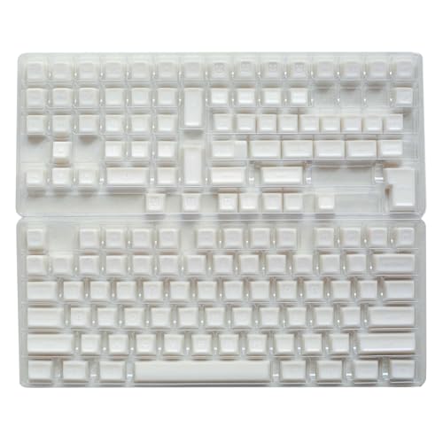 Double Shot White JadeLike Keycap 142Keys Keycaps Two Color Injections PBT Keycaps For Mechanical Keyboards Switches Mechanical Keyboards Keycaps von CASNO