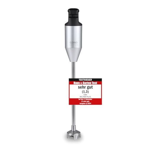 CASO HB 2400 Pro XL-Design Stabmixer Inkl. Zubehör, Testsieger Haus & Garten Test, Mixen, Rühren, Quirlen, Pürieren, Edelstahlstab (29cm), leistungsstarke 24.000 U/min von Caso