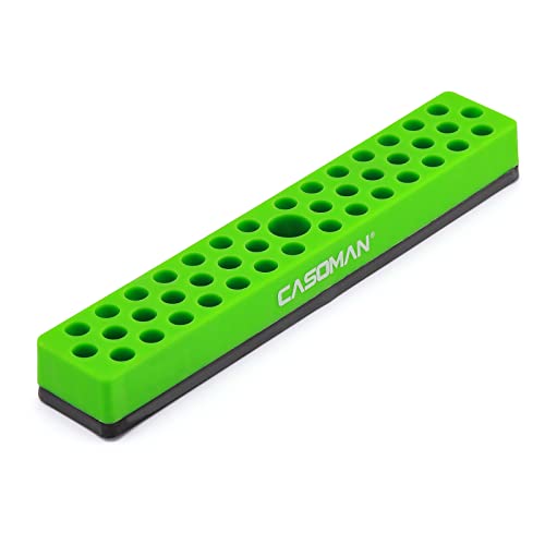 CASOMAN 1/4" Hex Bit Organizer with Magnetic Base - Green, 43 Hole Bit Organizer with Strong Magnetic Base, Magnetic Bit Organizer for Your Specialty von CASOMAN