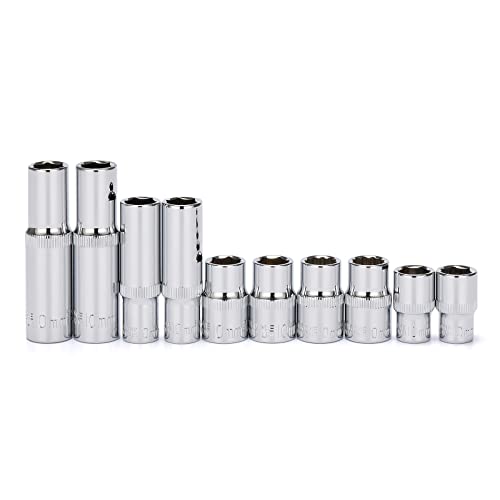 CASOMAN 10Piece Impact Socket Set-10mm, 1/4" & 3/8" Drive, Deep & Shallow, Metric, Mirror Chrome Finish von CASOMAN