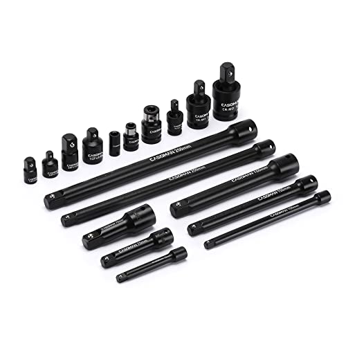 CASOMAN 18-Piece Drive Tool Accessory Set, Premium CR-V Steel with Black Phosphate Finish von CASOMAN
