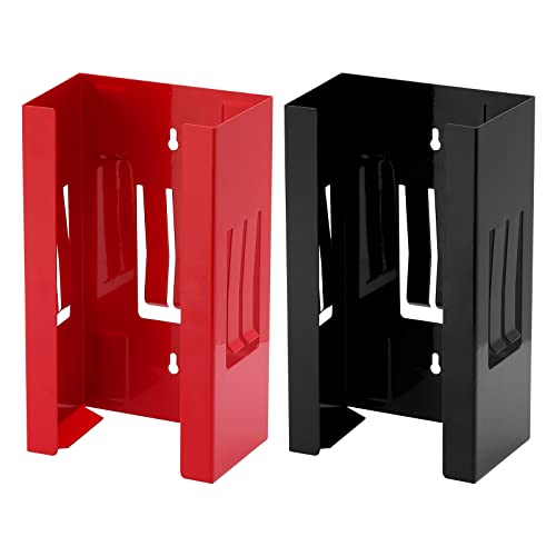 CASOMAN 2PCS Magnetic Glove/Tissue Dispenser, Black & Red, 8LBS Capacity, Glove Dispenser Wall Mount, Glove Box Holder, Glove Holder for Wall Mount, Magnetic Glove Box Holder von CASOMAN