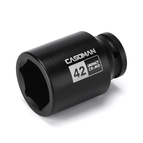 CASOMAN 3/4" Drive Deep 6 Point Metric Impact Socket 42mm, Heat-Treated Chrome Molybdenum Alloy Steel von CASOMAN