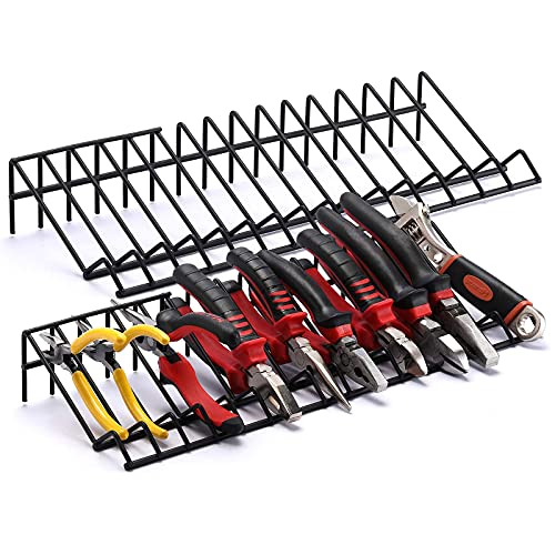 CASOMAN Plier Organizer Rack, 2 Pack, Pliers Cutters Organizer, Stores Spring Loaded, Black, 16-Slot Plier Rack, Keep Pliers Organized in Tool Drawer von CASOMAN