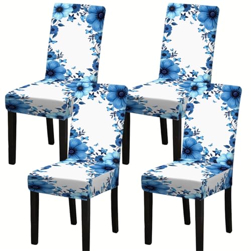 Bedruckte Stretch-Stuhlhussen – Elastischer Schonbezug Aus Milchseide, Waschbarer Esszimmerstuhlschutz Für Den Heim- Und Veranstaltungsgebrauch(4PCS) von CASOME
