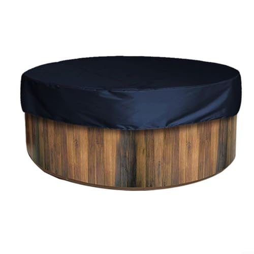 CASOME Runde Spa- Und Whirlpool-Abdeckung Mit Silberbeschichtung, 190t-Gewebe, Wasserdicht Und Staubdicht, Für Draußen Und Drinnen (190 X 30 cm, Beige)(Noir,190x30cm) von CASOME