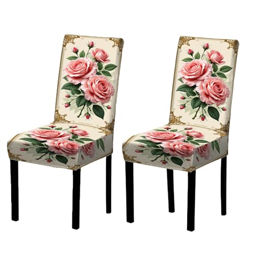 Stretch-Stuhlhussen Für Esszimmerstühle – Elastischer Sitzschutz Mit Aufgedrucktem Design, Waschbar Und Wiederverwendbar(2PCS) von CASOME