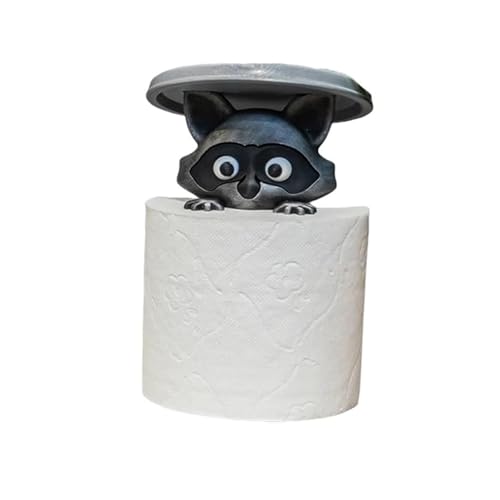 Waschbär-Toilettenpapierhalter – Süßer, Lustiger Toilettenpapierhalter Zur Badezimmerdekoration, Lustiger 3d-Katzen-Papierhandtuchhalter, Tier-Taschentuchständer Für Tisch- Und Heimdekoration Oder Kin von CASOME