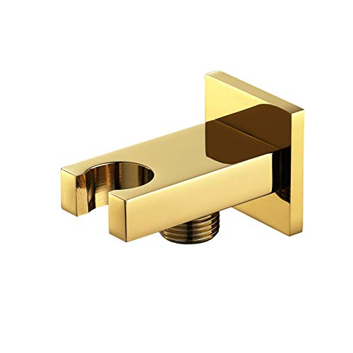CASOTA Duschhalterung mit Wasserauslass, Kopfhalterung aus massivem Messing, 1/2 Zoll, Wandhalterung, für Handbrause im Badezimmer oder Bidet-Brause für Toilette, Titangold von CASOTA