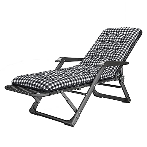 Outdoor-Liegestühle, klappbare Sonnenliege, verstellbare Gartenliege, mit abnehmbarem Baumwollpolster und dickem Flachrohr, tragbarer Balkon-Lounge-Sessel für den Außenbereich erforderlich (Farbe: D) von CASOTA