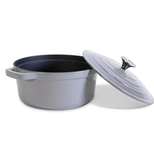 Sobczyk Gusseisen Topf 24 cm | Schmortopf Mit Deckel Für Alle Herdarten Geeignet | Hohe Haltbarkeit Topf 24 cm Mit Deckel | Kochtöpfe Mit 4 Liter Fassungsvermögen von CASPER SOBCZYK