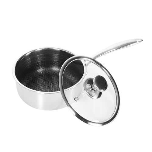 Sobczyk Topf | Hybrid Klein Kochtopf 16 cm | Topf Induktion | Antihaftbeschichtung | Kochtopf Set - Deckel Im Paket Enthalten | 3-Schichtiger Stahl Cooking Pot | Kleiner Topf Induktion von CASPER SOBCZYK