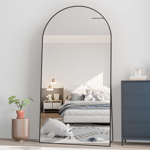 CASSILANDO Bogen-Ganzkörperspiegel, 193x86cm Bodenspiegel, Bodenspiegel Freistehender Ganzkörperspiegel mit Ständer für Schlafzimmer, Hängender montierter Spiegel für Wohnzimmer Garderobe, Schwarz CASSILANDO Bogen-Ganzkörperspiegel, 193x86cm Bodenspiegel, Bodenspiegel Freistehender Ganzkörperspiegel mit Ständer für Schlafzimmer, Hängender montierter Spiegel für Wohnzimmer Garderobe, Schwarz von CASSILANDO