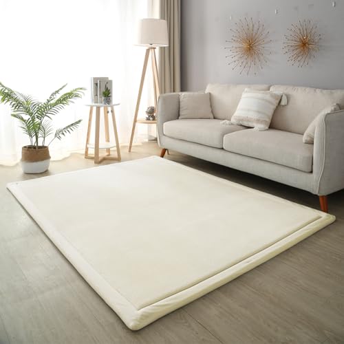 CASTLYE Kinderteppich Korallensamtteppich Teppiche Fürs Kinderzimmer Matten Teppich Anti Rutsch Unterlage Teppich Wohnzimmer, Beige, 200x280cm von CASTLYE