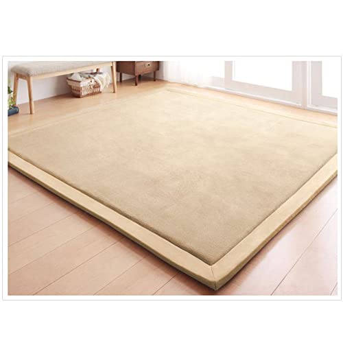 CASTLYE Kinderteppich Korallensamtteppich Teppiche Fürs Kinderzimmer Matten Teppich Anti Rutsch Unterlage Teppich Wohnzimmer, Naturbraun, 120x200cm von CASTLYE