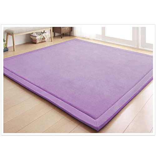 CASTLYE Kinderteppich Korallensamtteppich Teppiche Fürs Kinderzimmer Matten Teppich Anti Rutsch Unterlage Teppich Wohnzimmer, Violett, 200x200cm von CASTLYE