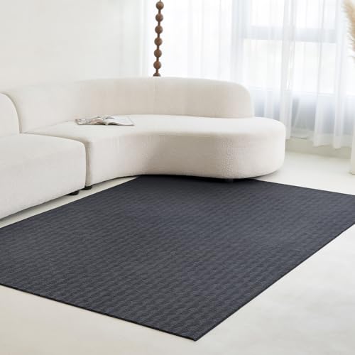 CASTLYE Moderner Kurzflor Teppich aus Kaschmirimitat - Faltbarer, Waschbarer Wohn- und Schlafzimmerteppich, 120 x 180 cm, Schwarz von CASTLYE