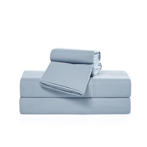 CASUAL LIVING 32646 Twin XL Home and Hotel Style Silky Ultra-Soft Eco-Friendly Cooling Technology Machine Washable Quick Dry Anti-Falten 4-teiliges Bettlaken und Kissenbezüge Set, Twin XL, Blau von CASUAL LIVING
