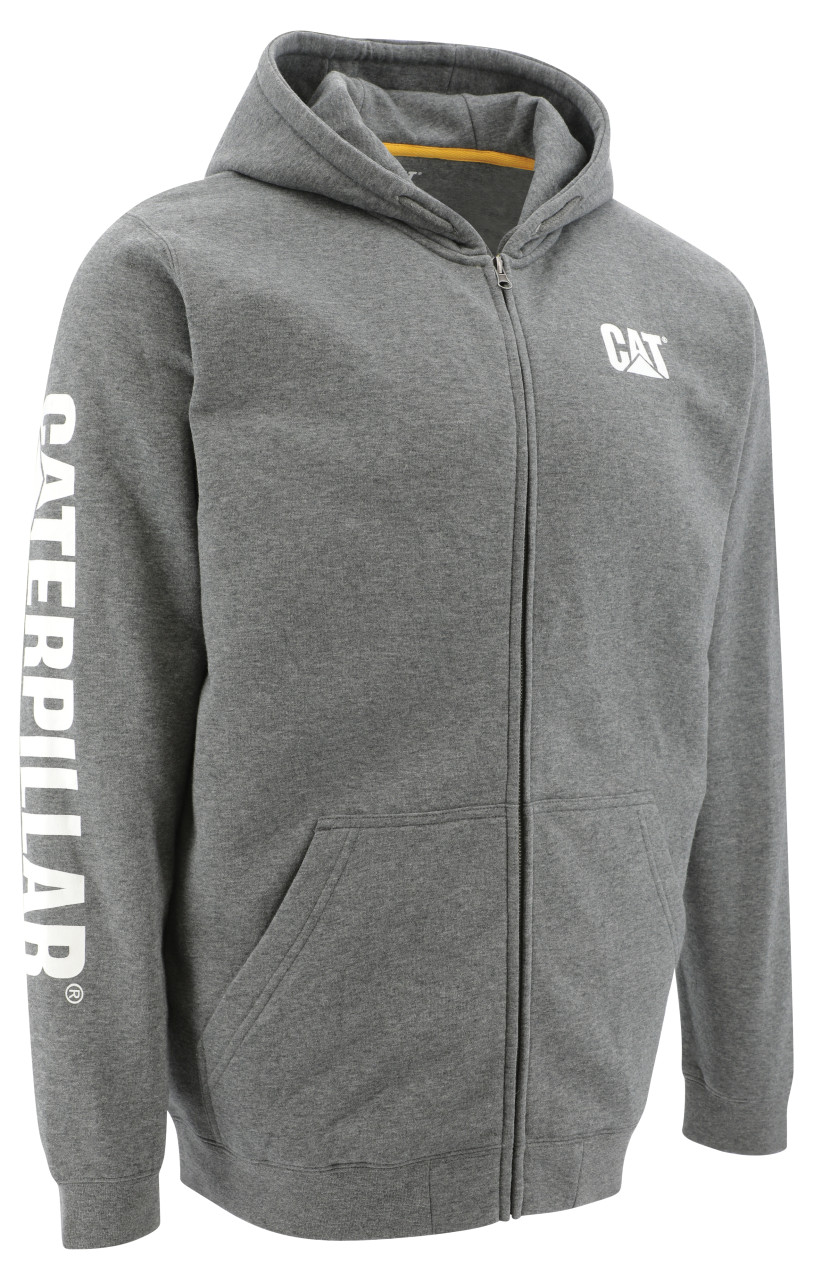 CAT Zip Hoodie Midweight Banner grau von CAT