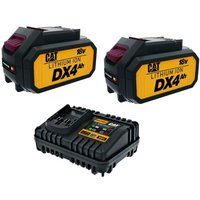 CAT - kit mit 2 lithium-batterien 18V 4.0AH DXB4 + 1 ladegerät DXC4 von CAT
