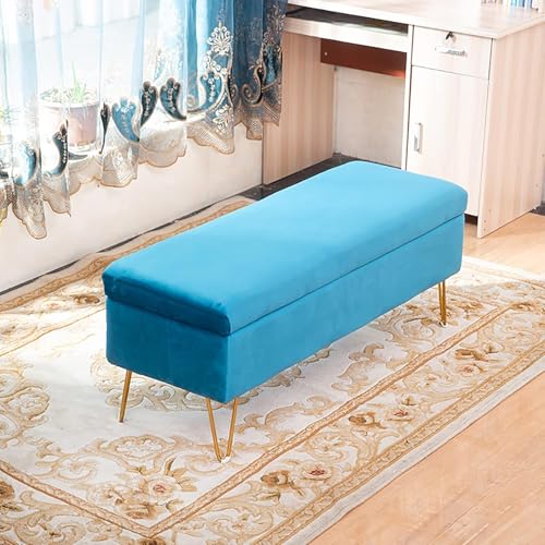 CATANK Endbank-Sofa für das Wohnzimmer im Eingangsbereich, moderner rechteckiger Plüsch-Sitzhocker mit Stauraum, getuftete Fußhockerbank, gepolsterte Samt-Sitzbank mit Stauraum-Blau 60x40 CATANK Endbank-Sofa für das Wohnzimmer im Eingangsbereich, moderner rechteckiger Plüsch-Sitzhocker mit Stauraum, getuftete Fußhockerbank, gepolsterte Samt-Sitzbank mit Stauraum-Blau 60x40 von CATANK
