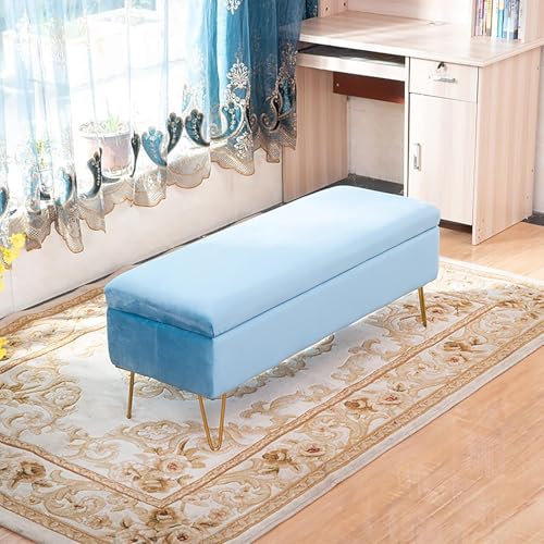 CATANK Endbank-Sofa für das Wohnzimmer im Eingangsbereich, moderner rechteckiger Plüsch-Sitzhocker mit Stauraum, getuftete Fußhockerbank, gepolsterte Samt-Sitzbank mit Stauraum-Hellblau 6 CATANK Endbank-Sofa für das Wohnzimmer im Eingangsbereich, moderner rechteckiger Plüsch-Sitzhocker mit Stauraum, getuftete Fußhockerbank, gepolsterte Samt-Sitzbank mit Stauraum-Hellblau 6 von CATANK
