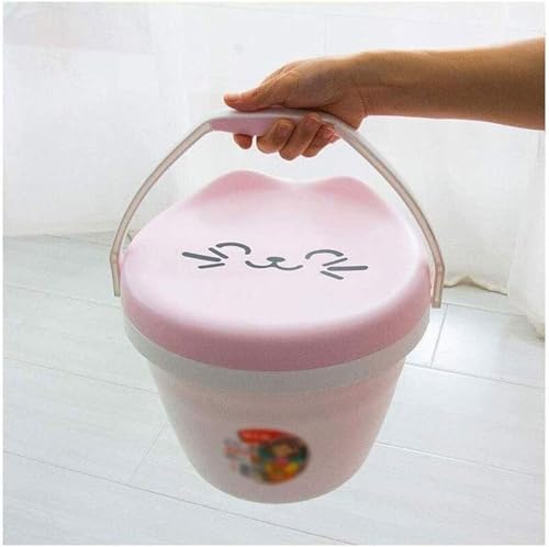 CATANK Fußhocker, Aufbewahrungshocker, tragbarer Ottoman-Sitzhocker aus Kunststoff mit Deckel, Fußstütze für den Haushalt (Farbe: Pink) von CATANK