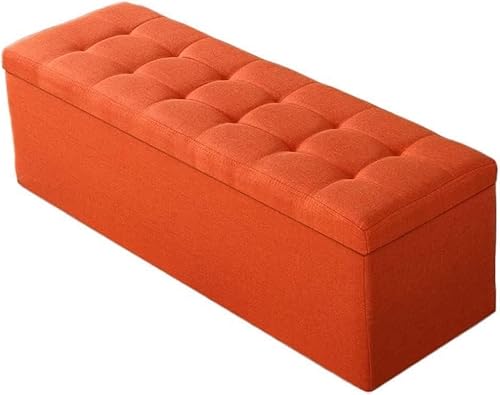 CATANK Klappbarer Ottoman mit Stauraum, Sitzbank mit Stauraum, Fußstütze, Hocker mit Metallstütze, Fußhocker und Ottomane, Sitzwürfel mit Stauraum, Leinen für Schlafzimmer, Wohnzimmer, Ei von CATANK
