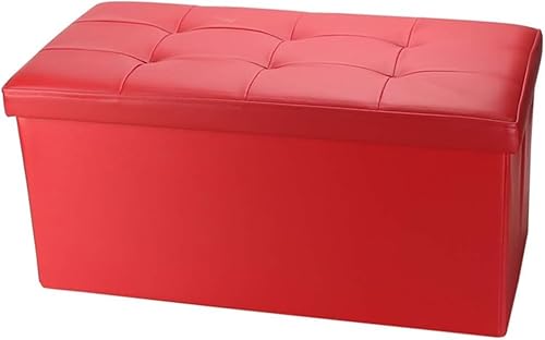 CATANK Klappbarer Stauraum Ottoman Bank,Würfel Ledertruhe Fußstütze Gepolsterter Polsterhocker Sitz Spielzeugtruhe Box Couchtisch-e 76x38x38cm(30x15x15) von CATANK