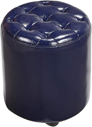 CATANK Leder Gepolsterter Würfel Pouf Ottoman,pouffe Fußhocker Massivholz Quadratisch Leder Wohnzimmer Couchtisch Kleine Bank-e 35x35x40cm(14x14x16inch) von CATANK
