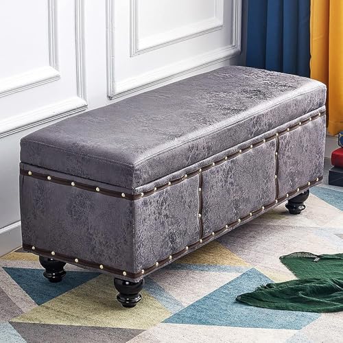 CATANK Lift Top Stauraum Ottomane Bank,Moderner Kunstleder Fußhocker,Rechteck Dekoration Möbel Ottomane Sitzplatz Stauraum Bank Für Wohnzimmer Schlafzimmer-Dunkelgrau 80x40x45cm(31x16x18i CATANK Lift Top Stauraum Ottomane Bank,Moderner Kunstleder Fußhocker,Rechteck Dekoration Möbel Ottomane Sitzplatz Stauraum Bank Für Wohnzimmer Schlafzimmer-Dunkelgrau 80x40x45cm(31x16x18i von CATANK