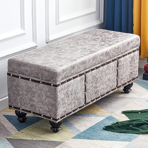 CATANK Lift Top Storage Ottoman Bench,Modern Kunstleder Fußhocker,Rechteck Dekoration Möbel Ottomane Sitzbank Aufbewahrungsbank Für Wohnzimmer Schlafzimmer-Hellgrau 40x40x45cm(16x16x18inc CATANK Lift Top Storage Ottoman Bench,Modern Kunstleder Fußhocker,Rechteck Dekoration Möbel Ottomane Sitzbank Aufbewahrungsbank Für Wohnzimmer Schlafzimmer-Hellgrau 40x40x45cm(16x16x18inc von CATANK