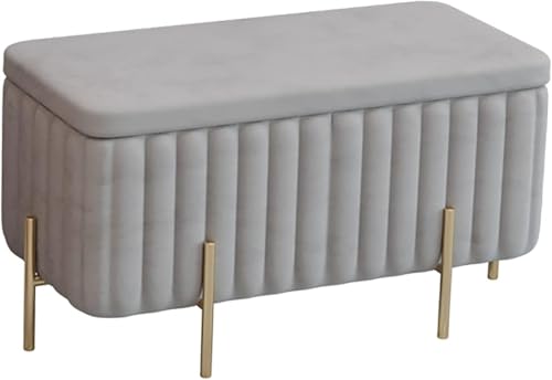 CATANK Luxuriöse Ottoman-Bank mit Stauraum aus Samt, gepolsterter Fußhocker mit Metallbeinen, gepolsterte Truhe mit Deckel, Bank am Fußende des Bettes für den Eingangsbereich des Wohnzimm CATANK Luxuriöse Ottoman-Bank mit Stauraum aus Samt, gepolsterter Fußhocker mit Metallbeinen, gepolsterte Truhe mit Deckel, Bank am Fußende des Bettes für den Eingangsbereich des Wohnzimm von CATANK