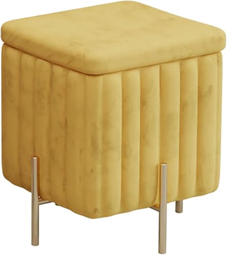 CATANK Luxuriöse Ottoman-Bank mit Stauraum aus Samt, gepolsterter Fußhocker mit Metallbeinen, gepolsterte Truhe mit Deckel, Bank am Fußende des Bettes für den Eingangsbereich des Wohnzimm von CATANK