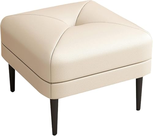 CATANK Quadratischer Couchtisch mit Ottomane, Fußstütze aus Kunstleder mit Metallbeinen, gepolsterte Bank mit knopfgetufteter Oberseite für Wohnzimmer Schlafzimmer-Weiß b 50x40x45cm (20x1 CATANK Quadratischer Couchtisch mit Ottomane, Fußstütze aus Kunstleder mit Metallbeinen, gepolsterte Bank mit knopfgetufteter Oberseite für Wohnzimmer Schlafzimmer-Weiß b 50x40x45cm (20x1 von CATANK