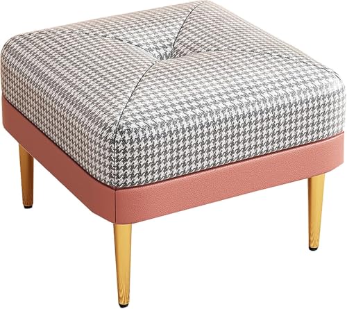CATANK Quadratischer Couchtisch mit Ottomane, Fußstütze aus Kunstleder mit Metallbeinen, gepolsterte Bank mit knopfgetufteter Oberseite für Wohnzimmer und Schlafzimmer, dunkelrosa, 50 x 4 CATANK Quadratischer Couchtisch mit Ottomane, Fußstütze aus Kunstleder mit Metallbeinen, gepolsterte Bank mit knopfgetufteter Oberseite für Wohnzimmer und Schlafzimmer, dunkelrosa, 50 x 4 von CATANK