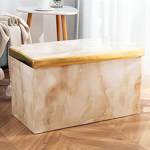 CATANK Rechteckige, zusammenklappbare Ottoman-Sitzbank mit Stauraum, Aufbewahrungstruhe mit Kunstlederpolsterung und Fußstütze, moderner Tritthocker für Zuhause, multifunktionale Sitzbank CATANK Rechteckige, zusammenklappbare Ottoman-Sitzbank mit Stauraum, Aufbewahrungstruhe mit Kunstlederpolsterung und Fußstütze, moderner Tritthocker für Zuhause, multifunktionale Sitzbank von CATANK