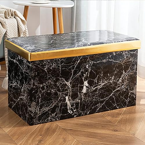 CATANK Rechteckige, zusammenklappbare Ottoman-Sitzbank mit Stauraum, Aufbewahrungstruhe mit Kunstlederpolsterung und Fußstütze, moderner Tritthocker für Zuhause, multifunktionale Sitzbank CATANK Rechteckige, zusammenklappbare Ottoman-Sitzbank mit Stauraum, Aufbewahrungstruhe mit Kunstlederpolsterung und Fußstütze, moderner Tritthocker für Zuhause, multifunktionale Sitzbank von CATANK