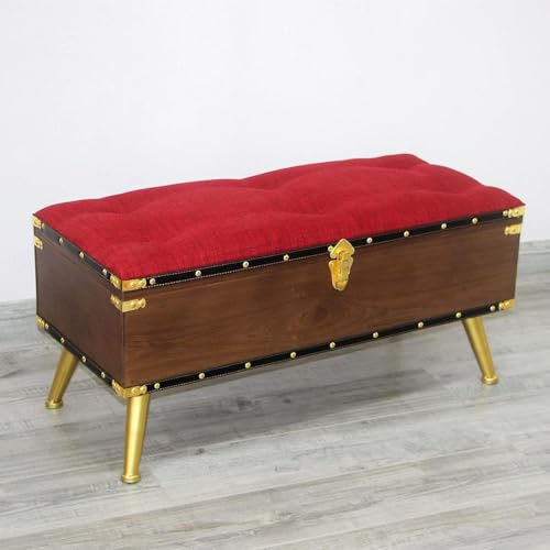 CATANK Rustikale Ottoman-Bank mit Stauraum, hochwertige gepolsterte Ottoman-Akzentbank im Landhausstil mit Stauraum, Aufbewahrungsbox für Fußstütze im Wohnzimmerflur, Rot 100 x 40 x 45 cm CATANK Rustikale Ottoman-Bank mit Stauraum, hochwertige gepolsterte Ottoman-Akzentbank im Landhausstil mit Stauraum, Aufbewahrungsbox für Fußstütze im Wohnzimmerflur, Rot 100 x 40 x 45 cm von CATANK