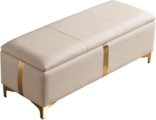 CATANK Sitzhocker mit Stauraum aus Kunstleder, Sitzbank mit Stauraum aus Pu-Leder mit anhebbarer Oberseite, Fußbank am Fußende des Bettes, rechteckiger Fußhocker, Fußstütze, Spielzeugtruh von CATANK