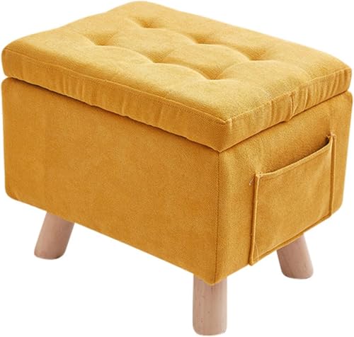 CATANK Stabiler Hocker mit Stauraum am Ende des Bettes,Große rechteckige Aufbewahrungsbank mit gepolsterten Kissen und Holzbeinen,Wäscheaufbewahrungshocker für den Eingangsbereich-Gelb 40 CATANK Stabiler Hocker mit Stauraum am Ende des Bettes,Große rechteckige Aufbewahrungsbank mit gepolsterten Kissen und Holzbeinen,Wäscheaufbewahrungshocker für den Eingangsbereich-Gelb 40 von CATANK