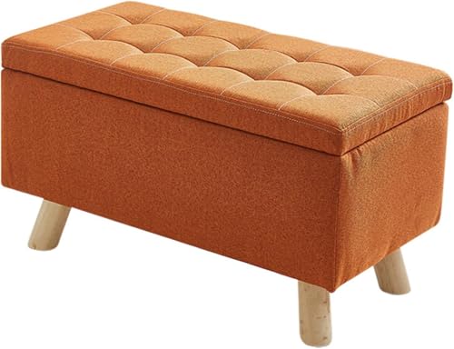CATANK Stabiler Hocker mit Stauraum am Ende des Bettes,Große rechteckige Aufbewahrungsbank mit gepolsterten Kissen und Holzbeinen,Wäscheaufbewahrungshocker für den Eingangsbereich-Orange CATANK Stabiler Hocker mit Stauraum am Ende des Bettes,Große rechteckige Aufbewahrungsbank mit gepolsterten Kissen und Holzbeinen,Wäscheaufbewahrungshocker für den Eingangsbereich-Orange von CATANK