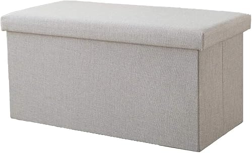 CATANK Zusammenklappbare Aufbewahrungshockerbank, große Kapazität 110l Klappbare Aufbewahrungstruhe Spielzeugkiste Gepolsterte Fußstütze Hocker Sitz-c 76x38x38cm(30x15x15) von CATANK