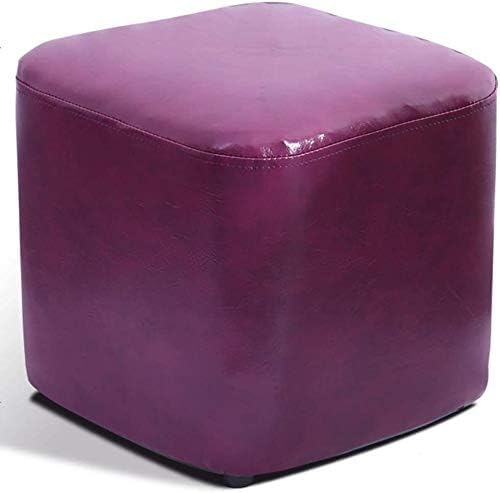 Fußhocker, gepolsterter Würfel-Pouf mit Ottomane, Pouf-Fußhocker, quadratisches Massivholz, Leder, Wohnzimmer-Couchtisch, kleine Bank (Größe: 30 x 30 x 30 cm (12 x 12 x 12), Farbe: von CATANK