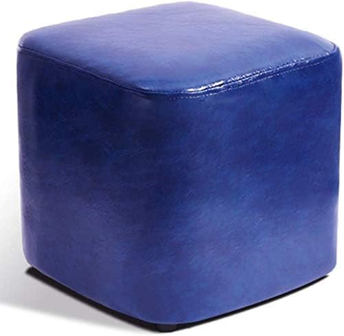 Fußhocker, gepolsterter Würfel-Pouf mit Ottomane, Pouf-Fußhocker, quadratisches Massivholz, Leder, Wohnzimmer-Couchtisch, kleine Bank (Größe: 30 x 30 x 30 cm (12 x 12 x 12), Farbe: von CATANK
