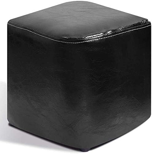 Fußhocker, gepolsterter Würfel-Pouf mit Ottomane, Pouf-Fußhocker, quadratisches Massivholz, Leder, Wohnzimmer-Couchtisch, kleine Bank (Größe: 30 x 30 x 30 cm (12 x 12 x 12), Farbe: von CATANK