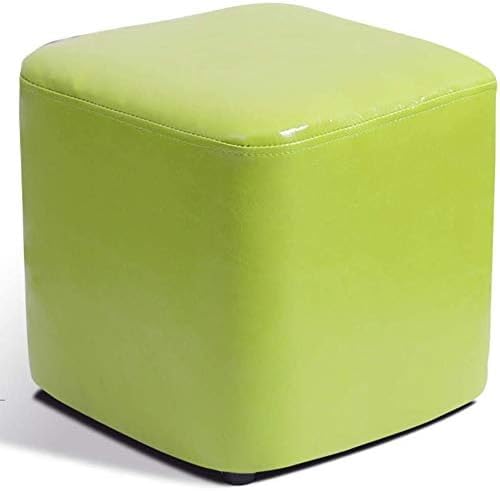 Fußhocker, gepolsterter Würfel-Pouf mit Ottomane, Pouf-Fußhocker, quadratisches Massivholz, Leder, Wohnzimmer-Couchtisch, kleine Bank (Größe: 30 x 30 x 30 cm (12 x 12 x 12), Farbe: von CATANK