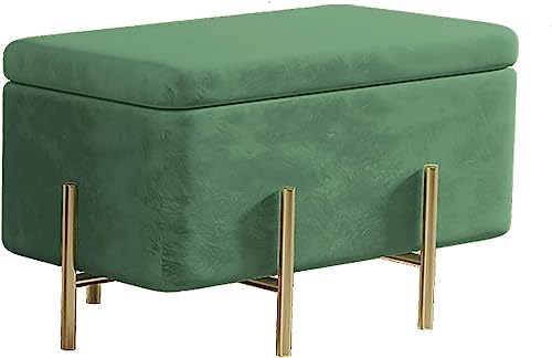 Luxuriöse Ottoman-Sitzbank mit Stauraum aus Samt und Metallfüßen, Moderne gepolsterte Ottoman-Fußstütze, weicher Hocker mit Stauraum für das Schlafzimmer-Bettende, Schminkhocker-He Luxuriöse Ottoman-Sitzbank mit Stauraum aus Samt und Metallfüßen, Moderne gepolsterte Ottoman-Fußstütze, weicher Hocker mit Stauraum für das Schlafzimmer-Bettende, Schminkhocker-He von CATANK